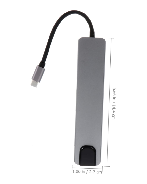 6 in 1 C HUB Docking Station with PD/USB/Rj45 and video interface