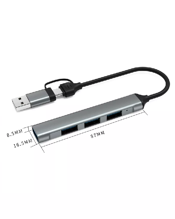 4-in-1 USB C/USB A ჰაბი USB 3.0 და 2.0